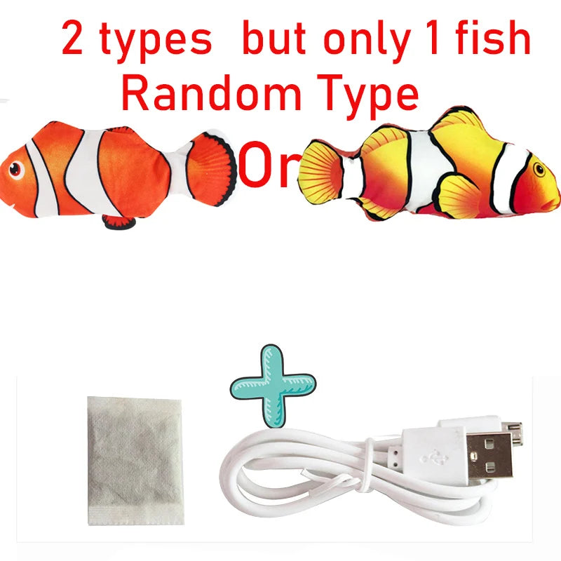 USB Rechargeable Floppy Fish Cat Toy – Realistic 3D Electric Kicker with Motion Sensor, Catnip & Sound – Interactive Chew Toy for Cats and Small Dogs
