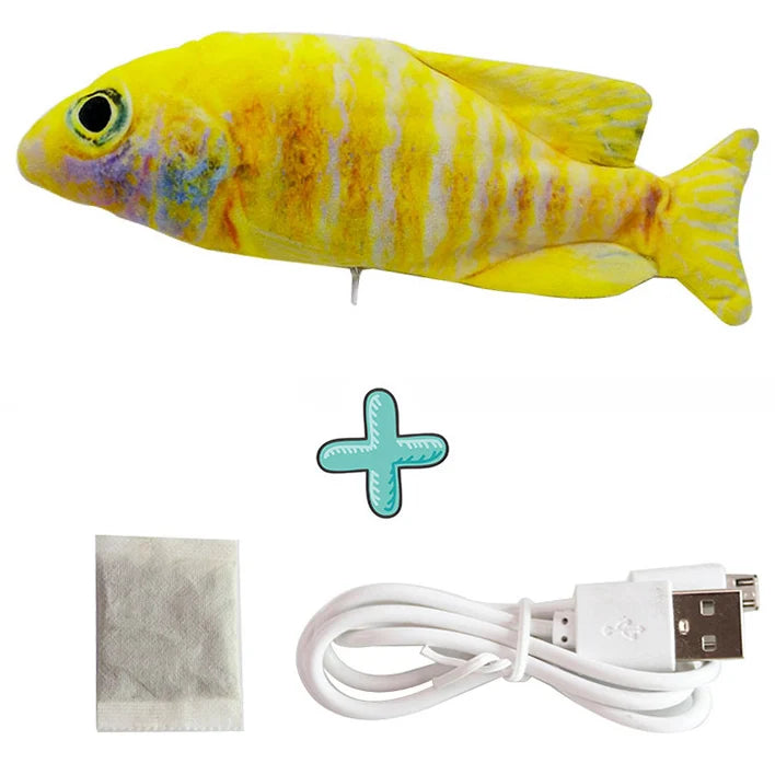 USB Rechargeable Floppy Fish Cat Toy – Realistic 3D Electric Kicker with Motion Sensor, Catnip & Sound – Interactive Chew Toy for Cats and Small Dogs