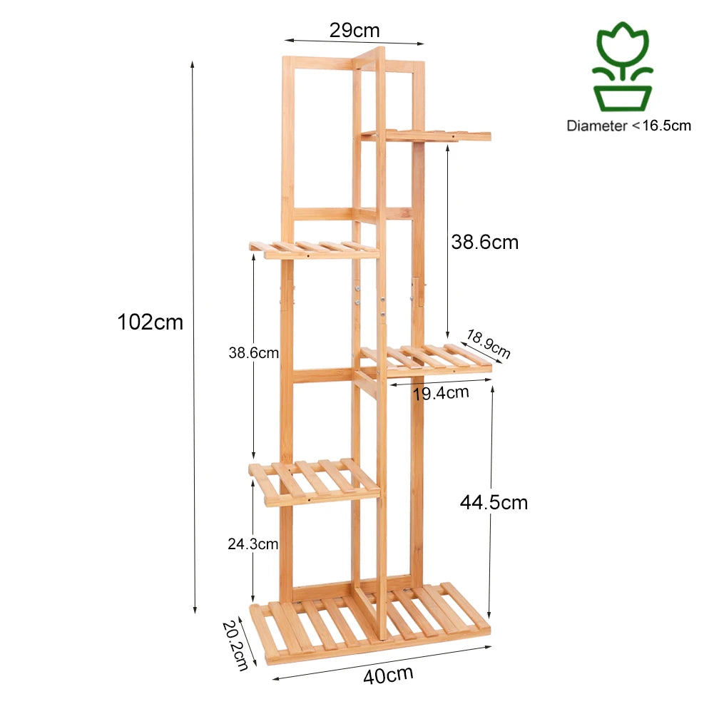 Bamboo 5 / 6  Tier  Plant Stand / Rack M
