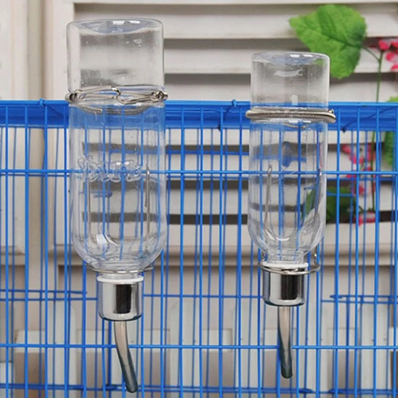 Stainless Steel Hanging Pet Waterer – No-Drip Drinking Bottle for Guinea Pigs, Rabbits, Hamsters, Squirrels & Small Animals