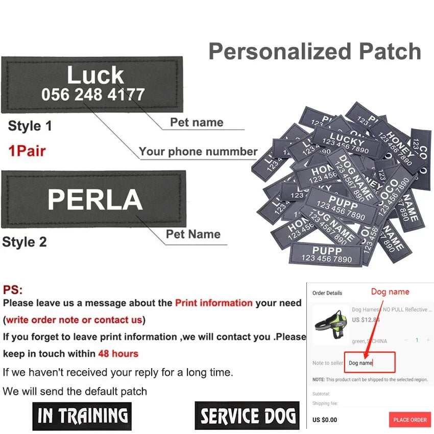 NO PULL Reflective Breathable Adjustable Pet Harness