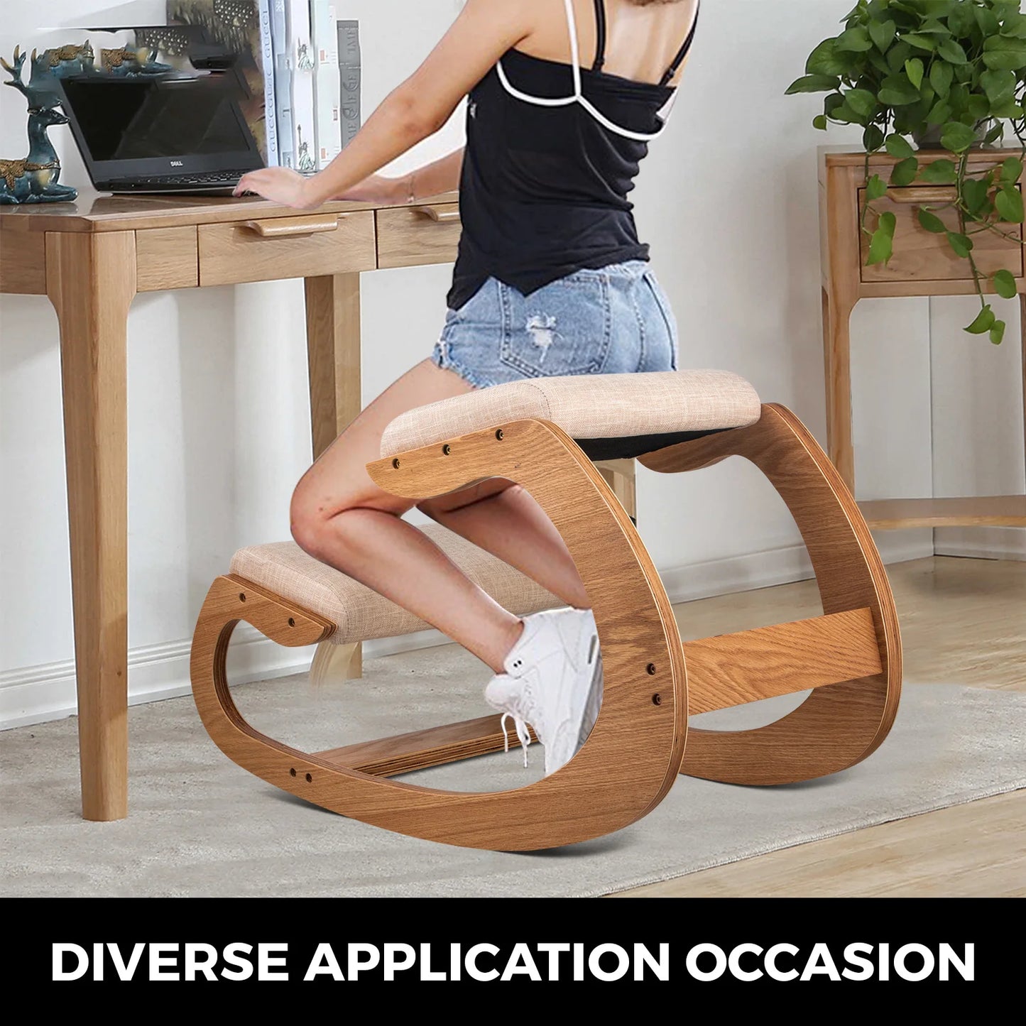 SucceBuy Ergonomic Kneeling Chair Stool with Thick Cushion — Improve Posture & Comfort for Home Office or Computer Use