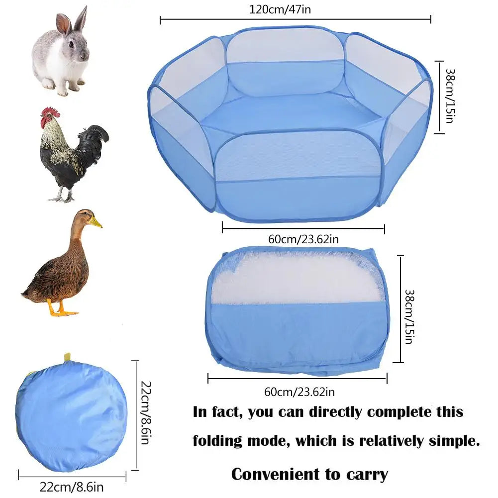 Foldable Pet Playpen Tent – Pop-Up Exercise Fence for Small Animals