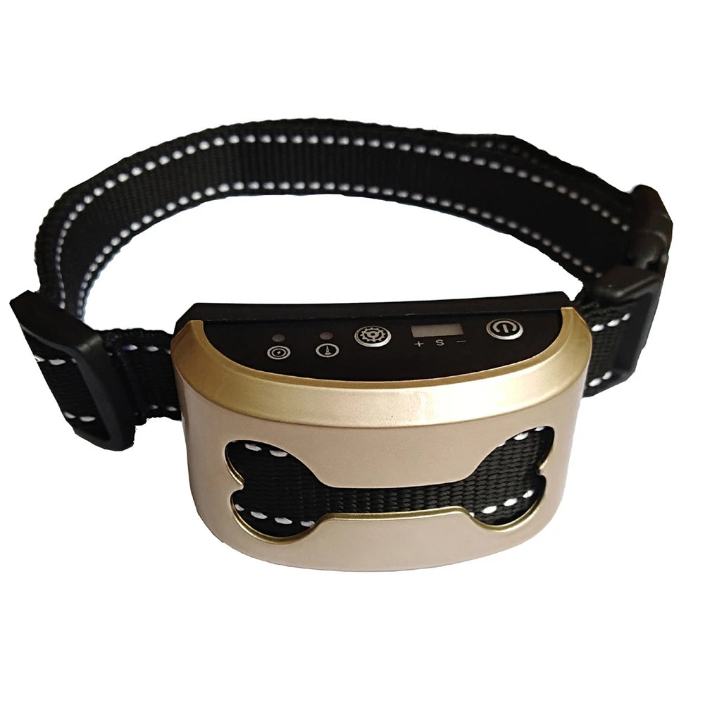 Rechargeable Waterproof Anti-Bark Collar for Dogs – Humane Ultrasonic & Shock Stop Device – USB Electric Safe Bark Control Guard