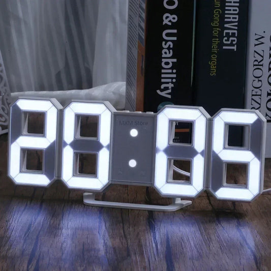 3D LED Digital Wall Clock – Adjustable Brightness, Night Mode, Modern Wall Decor for Bedroom, Office, Living Room