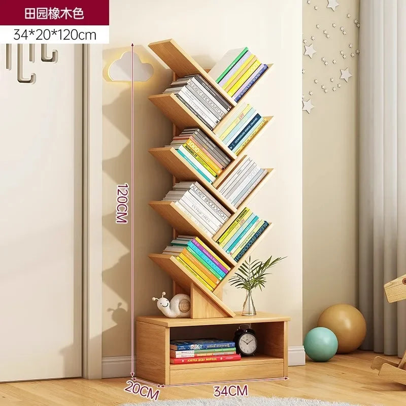 Standing Wooden Storage Rack Bookshelf