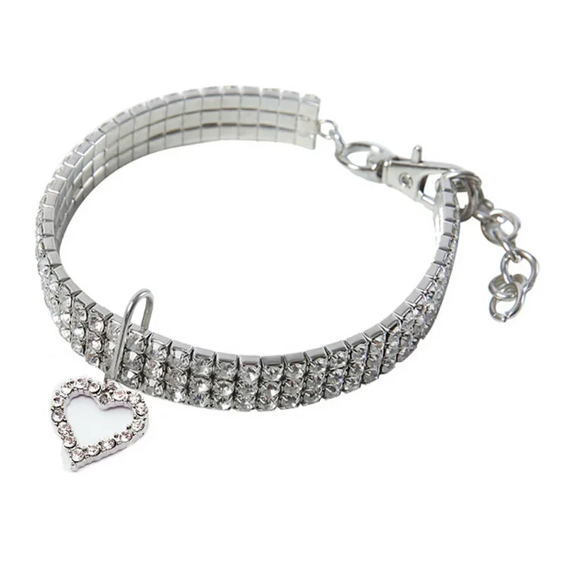 Bling Rhinestone Dog Collar & Leash Set – Crystal Pet Collar for Small & Medium Dogs – Pink Sparkly Chihuahua Accessories (S/M/L)