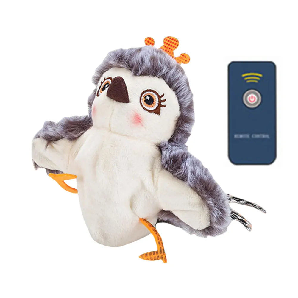 Interactive Flying Bird Cat Toy – Electric Flapping Wings & Squeaky Plush Sparrow with Catnip, Realistic Simulation Toy for Cats