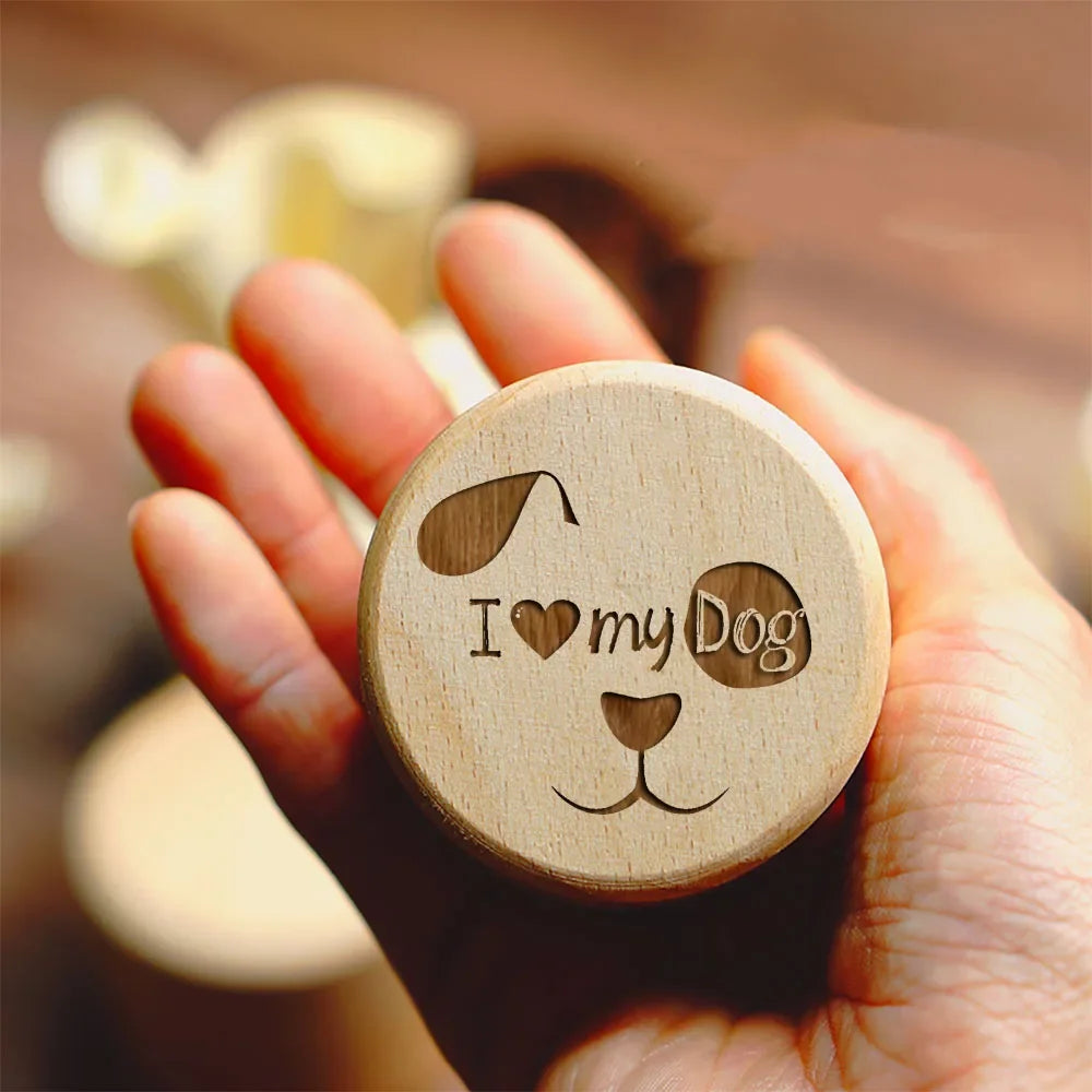 Dog Printed Wooden Carved Dog Memorial Box - Urn Memorial Gift for Dog Lovers