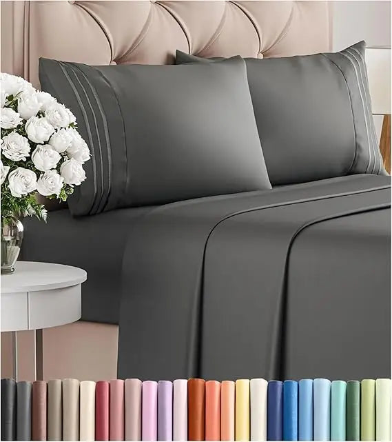 California King 4-Piece Sheet Set – Soft, Breathable & Cooling Hotel Luxury Bedding for Women, Men, Kids & Teens