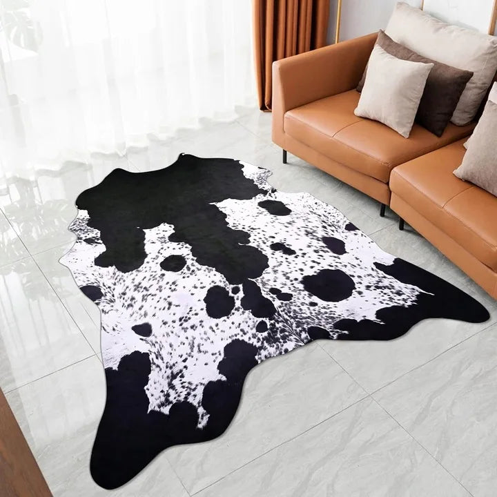 American style Animal Print Rug faux fur cowhide rug / carpet