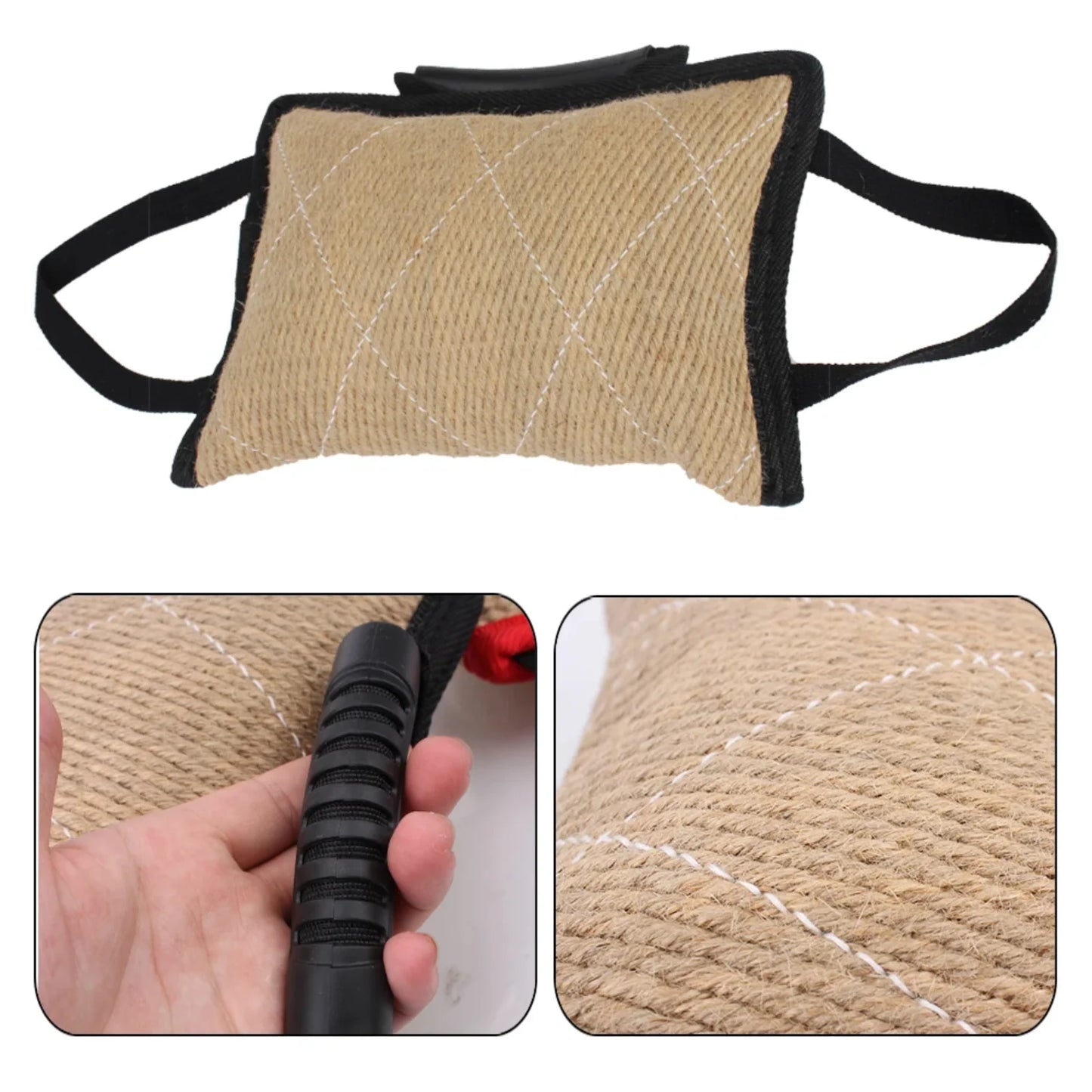Durable Dog Bite Tug Toy with 2 Rope Handles – Training Chew Pillow for Medium & Large Dogs