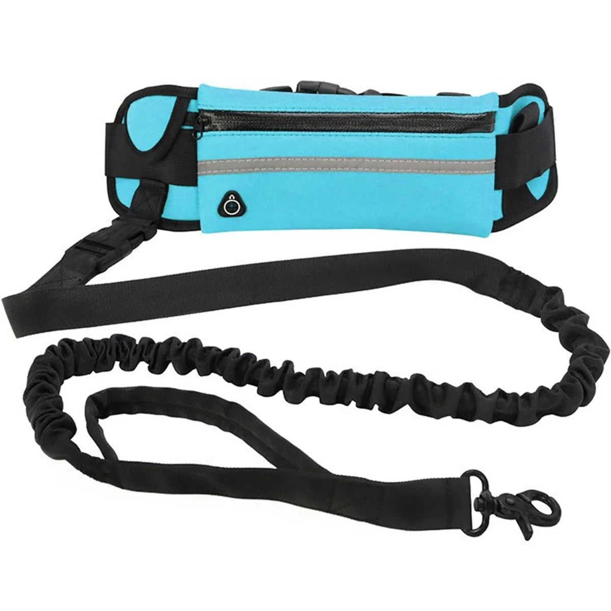 Dog Running Waist Leash with Retractable Elastic Belt & Reflective Buckle – Nylon Pet Leash with Waist Bag