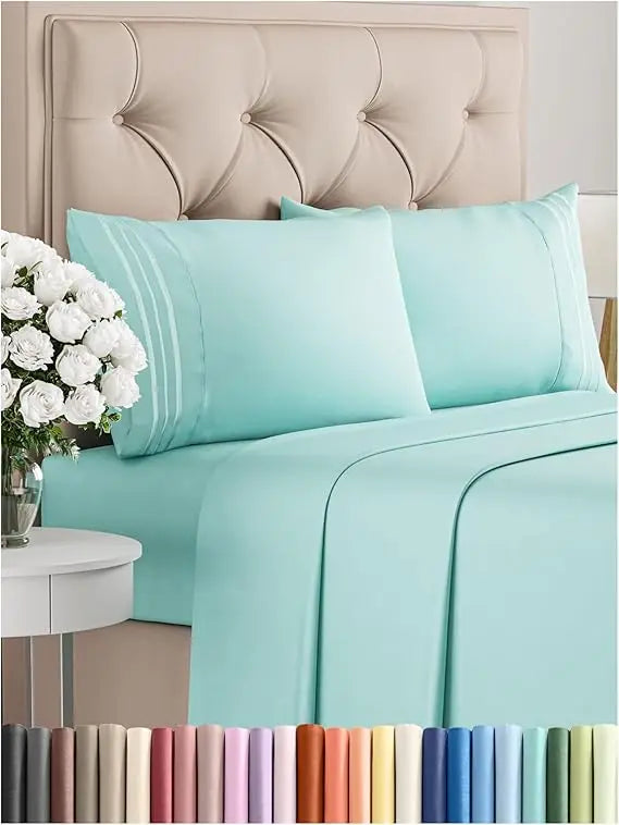 California King 4-Piece Sheet Set – Soft, Breathable & Cooling Hotel Luxury Bedding for Women, Men, Kids & Teens