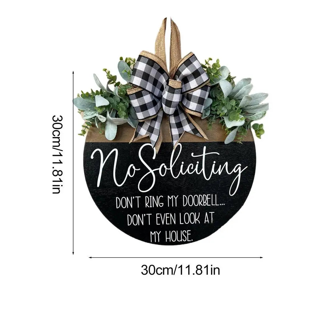 Wooden Wreath Pendant Welcome Sign