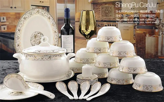 46-piece Set, Royal Gold FIne Bone China Dinnerware