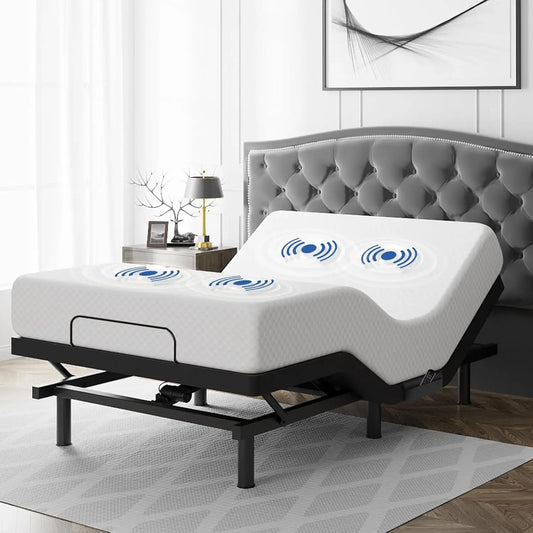 T600 Queen Size Adjustable Bed Frame with Remote & Massage – Electric Base with Zero Gravity, Dual USB Ports & Side Storage Pockets