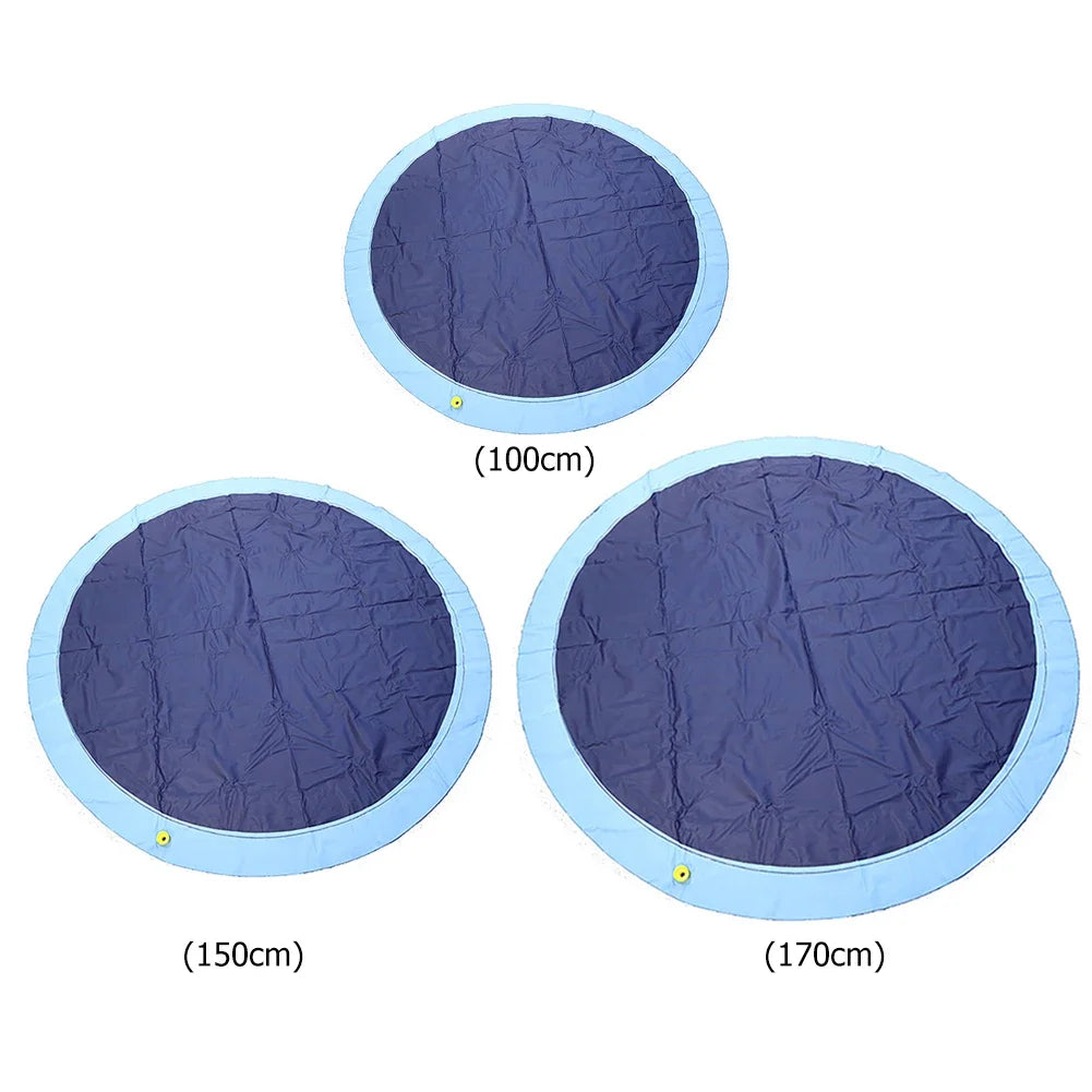 Summer Pet Sprinkler Pad – 100/150/170cm Inflatable Cooling Mat & Splash Pool for Dogs, Outdoor Water Spray Pad Bathtub for Pets