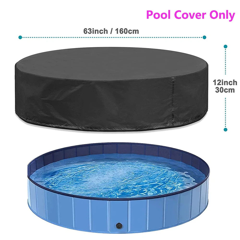 Portable Dog Swimming Pool & Bathing Tub – Foldable Plastic Pet Pool with Scratch-Resistant Material, Grooming Tub & Cover for Large Dogs