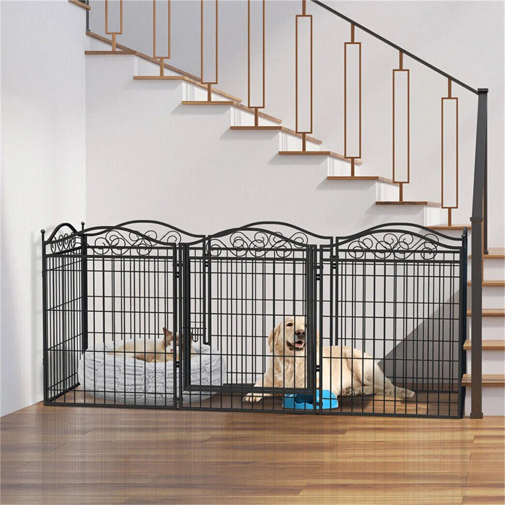 Heavy Duty Dog Playpen – 8-Panel Metal Fence with Gate for Pets, Indoor/Outdoor Kennel Cage Run for Dogs, Puppies & Small Animals