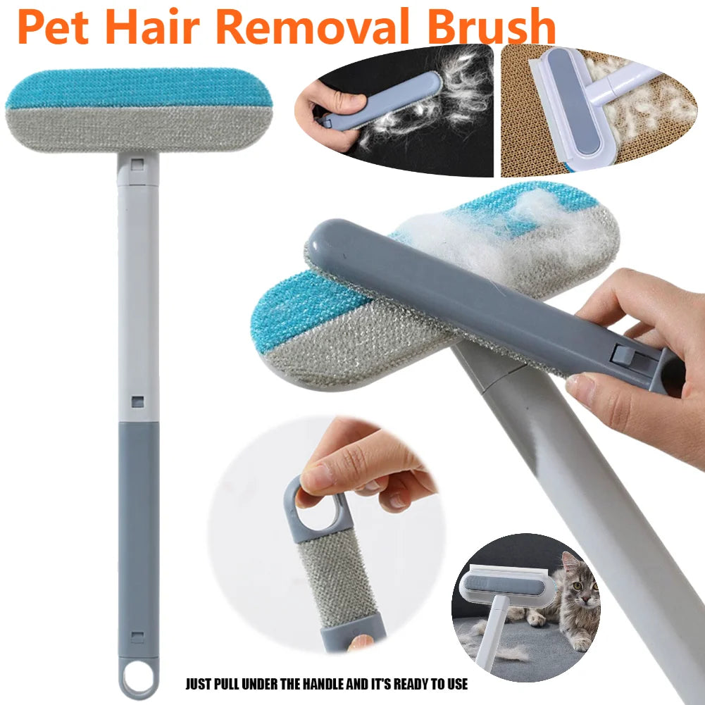 3-in-1 Pet Hair Remover Brush with Long Handle – Window & Fur Cleaning Tool for Cats & Dogs | Versatile Pet Supply
