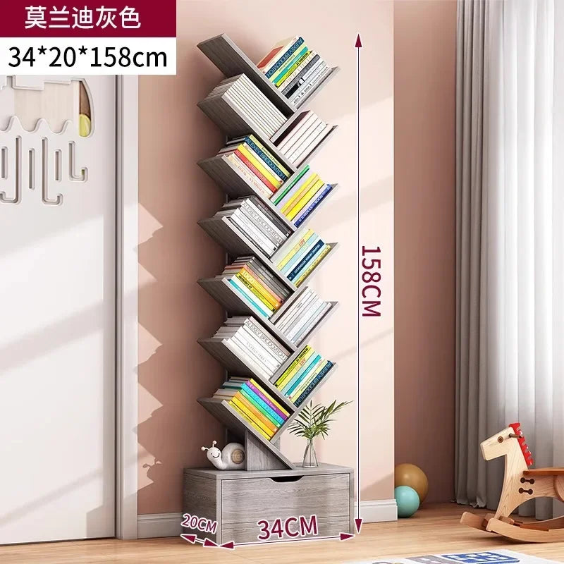 Standing Wooden Storage Rack Bookshelf