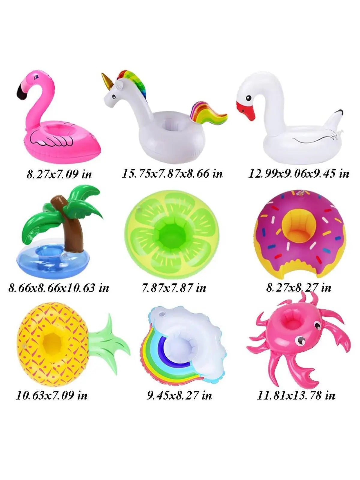 15 Pcs Inflatable Drink Holders – Floating Cup Holders & Flamingo Coasters for Pool Parties, Beach Days, and Summer Fun