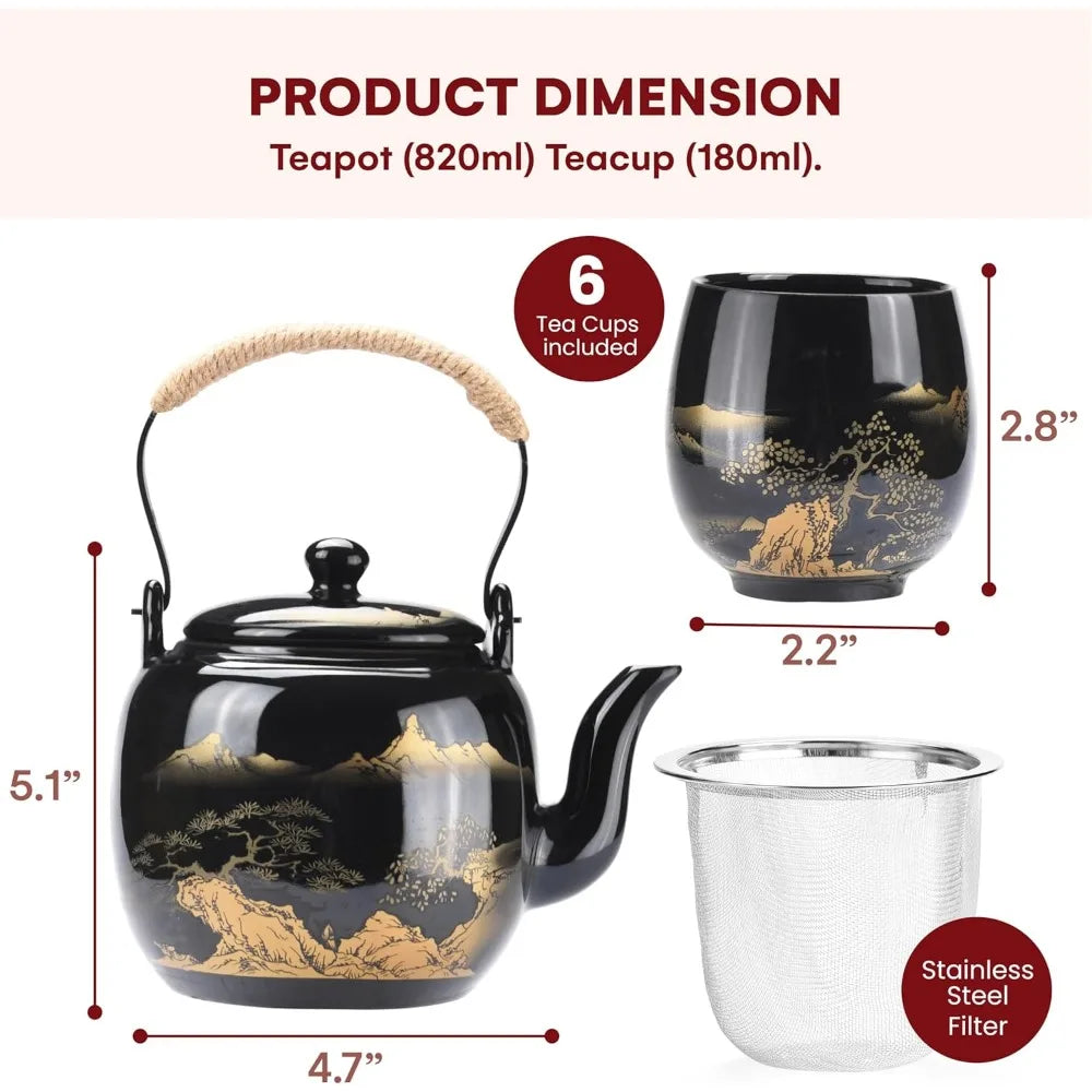Kitchen Porcelain Tea Set – Authentic Ceramic Teapots and Cups for Elegant Tea Parties & Everyday Use