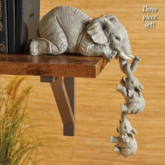 3pcs/set Elephant Resin Figurines