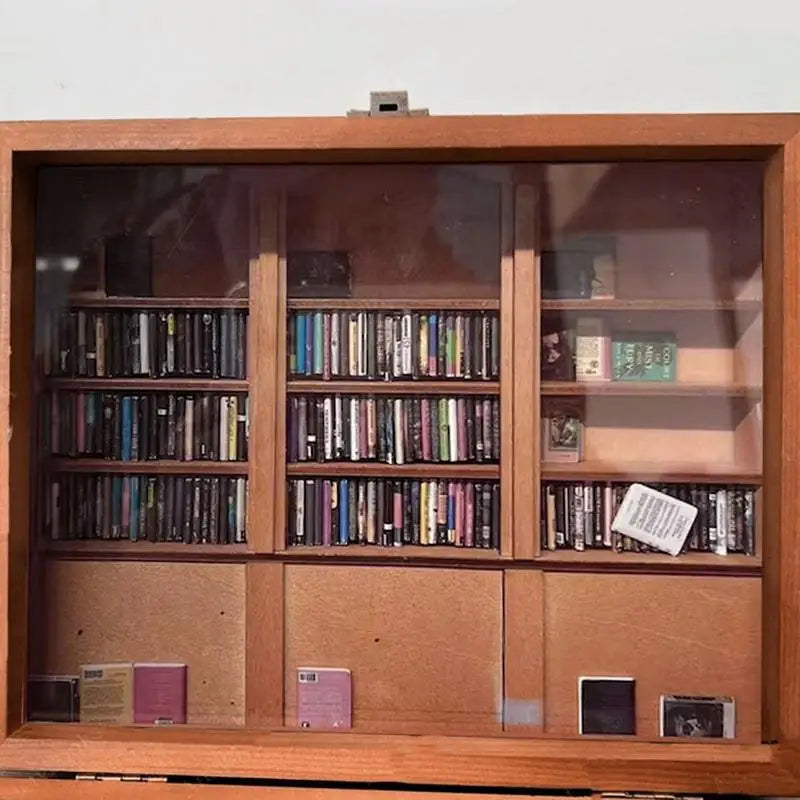 Creative Anti-Anxiety  Miniature Wood Bookcase / Bookshelf Display