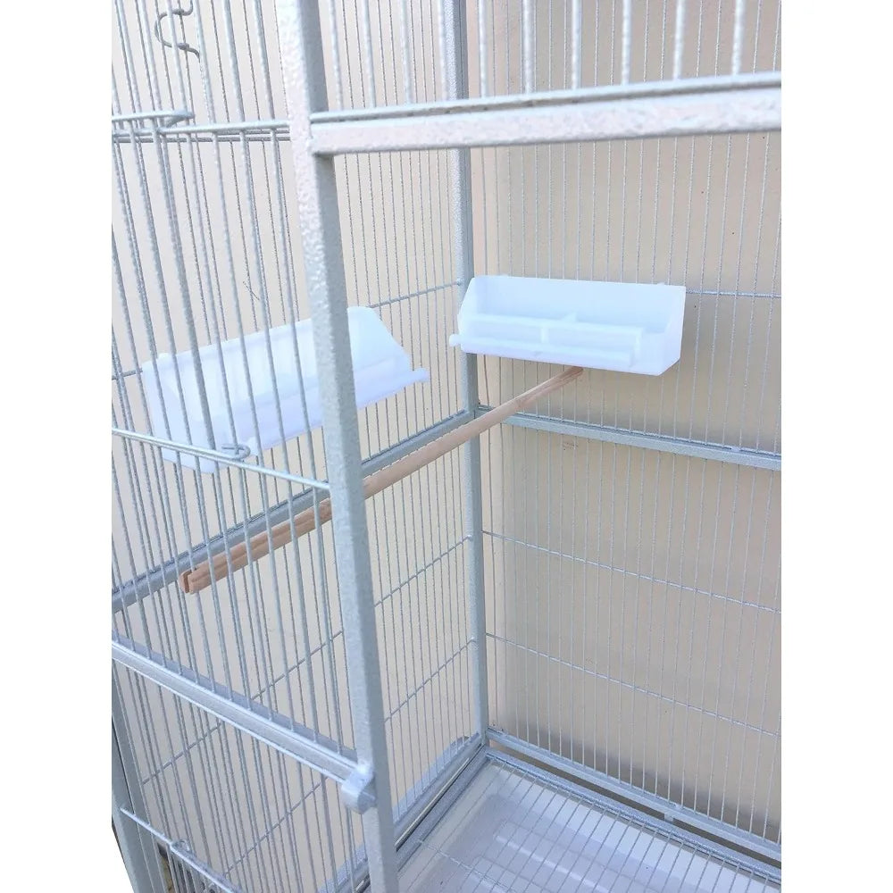 X-Large Stackable Double Bird Parrot Cage – 2 Separate 3-Level Enclosures with Side Breeding Nest Doors & Pull-Out Trays