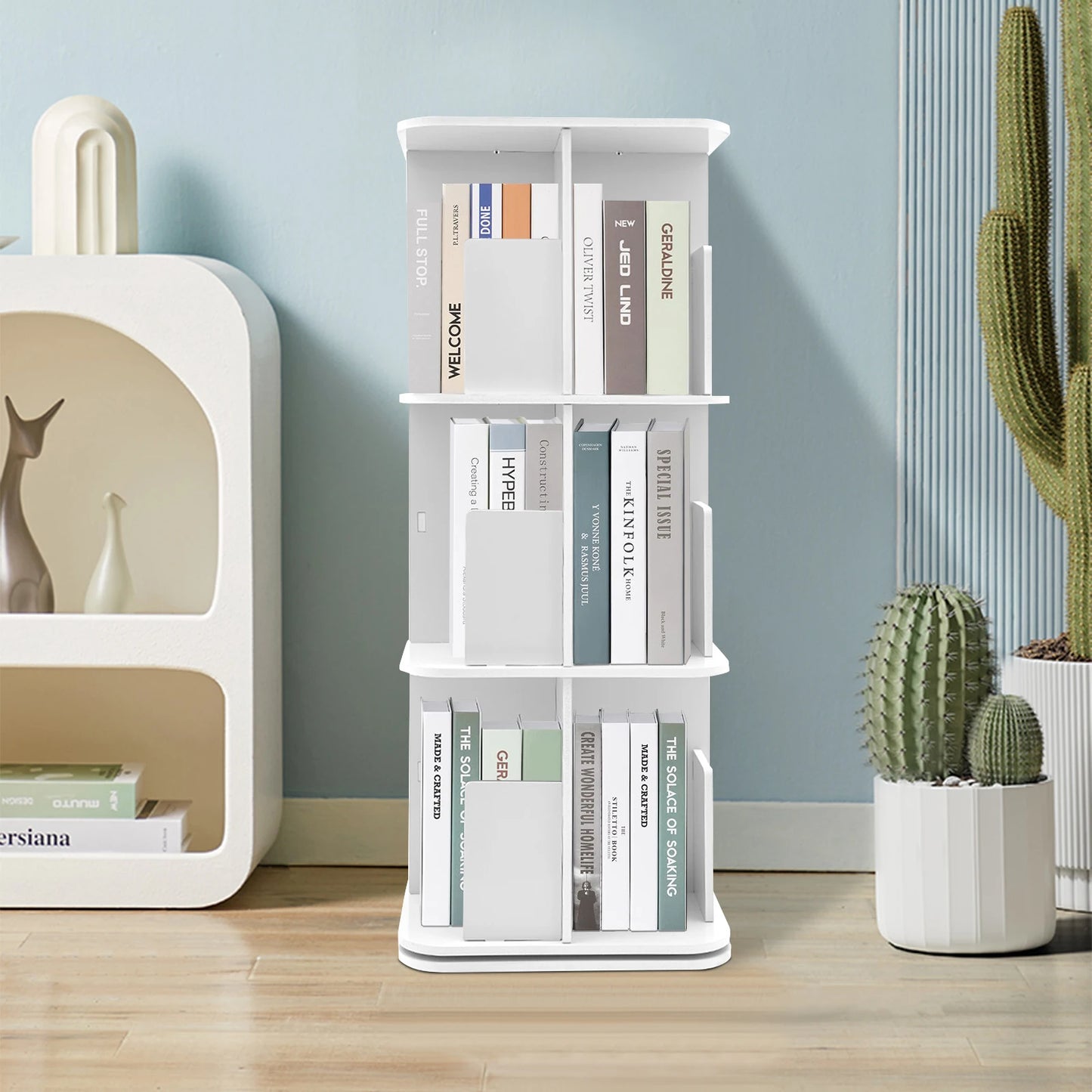 3 Tier  360° Rotating Standing Bookcase