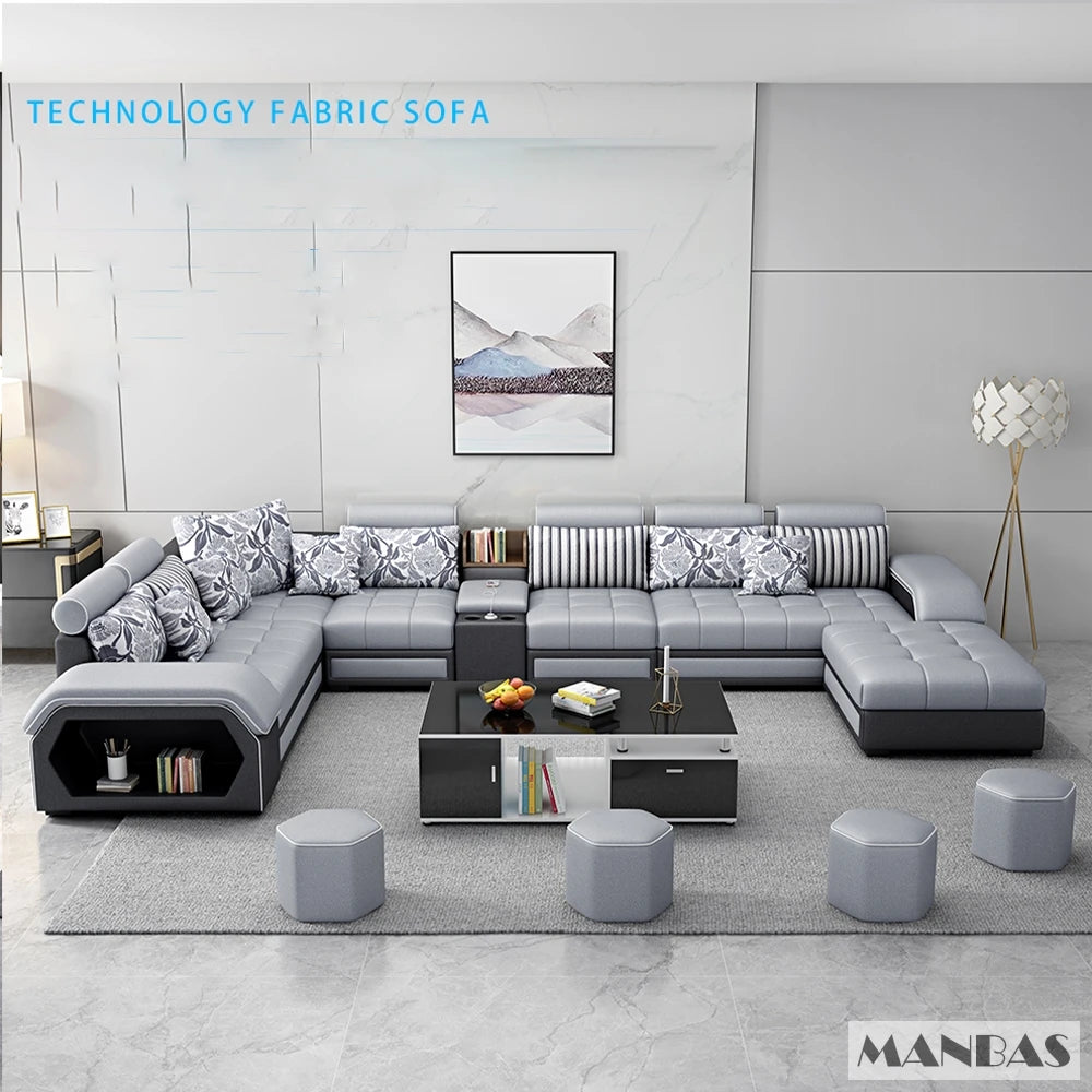 Big U Shape Couch / Sofa with shelves