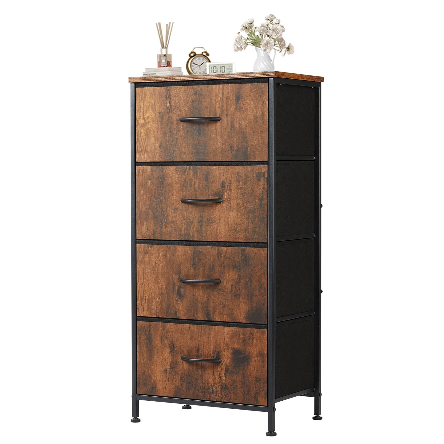 JHK 4 Fabric Cabinet With Wardrobe Steel Frame