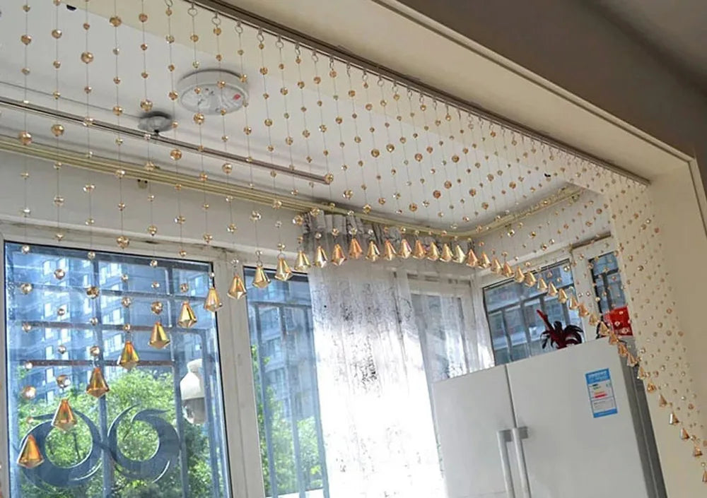 Luxury Crystal Glass Bead Curtain – Home Interior Decor & Wedding Backdrop – Sparkling Hanging Room Divider for Events & Background Decoration