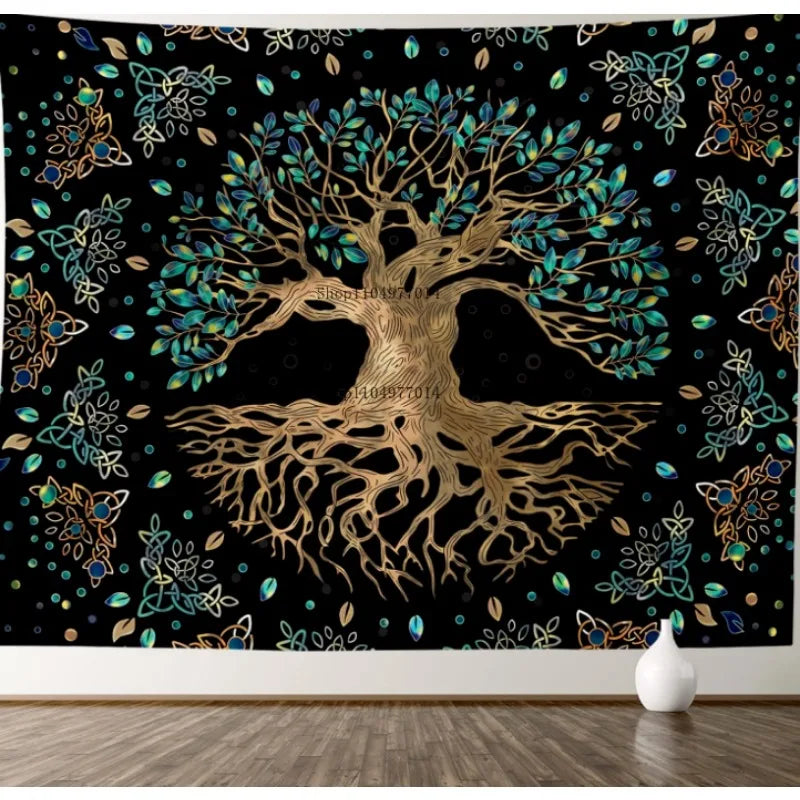 Tree of Life Wall Tapestry – Psychedelic & Mystical Aesthetic Décor for Living Room, Bedroom, or Dorm