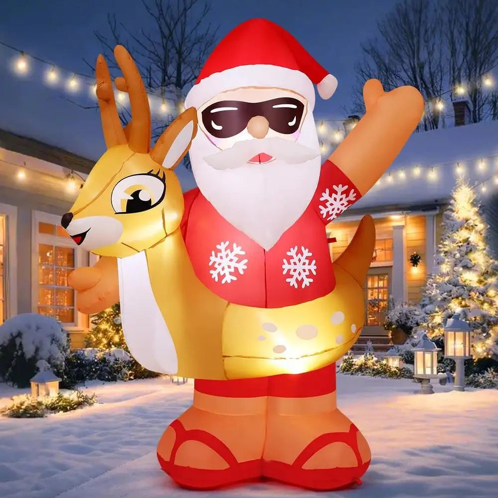 Hawaii Santa Claus 6.3FT Christmas Inflatable Outdoor Decoration with LED Lights