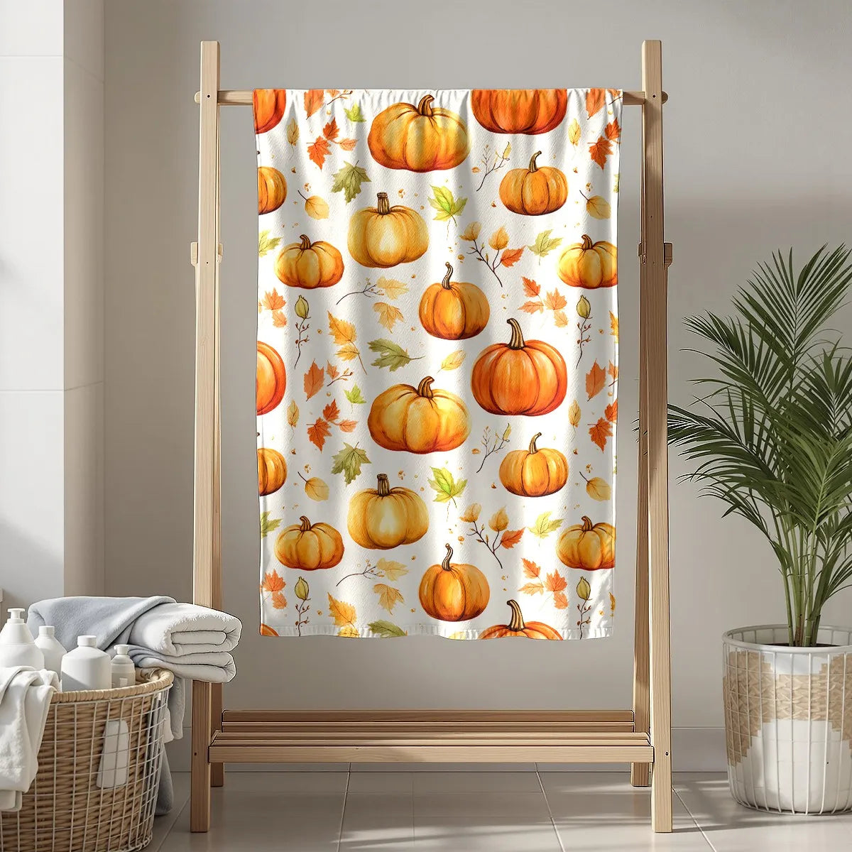 Halloween Throw Blanket – Cozy Pumpkin Print Blanket for Couch, Bed, Sofa, Fall, Thanksgiving & Halloween Gift