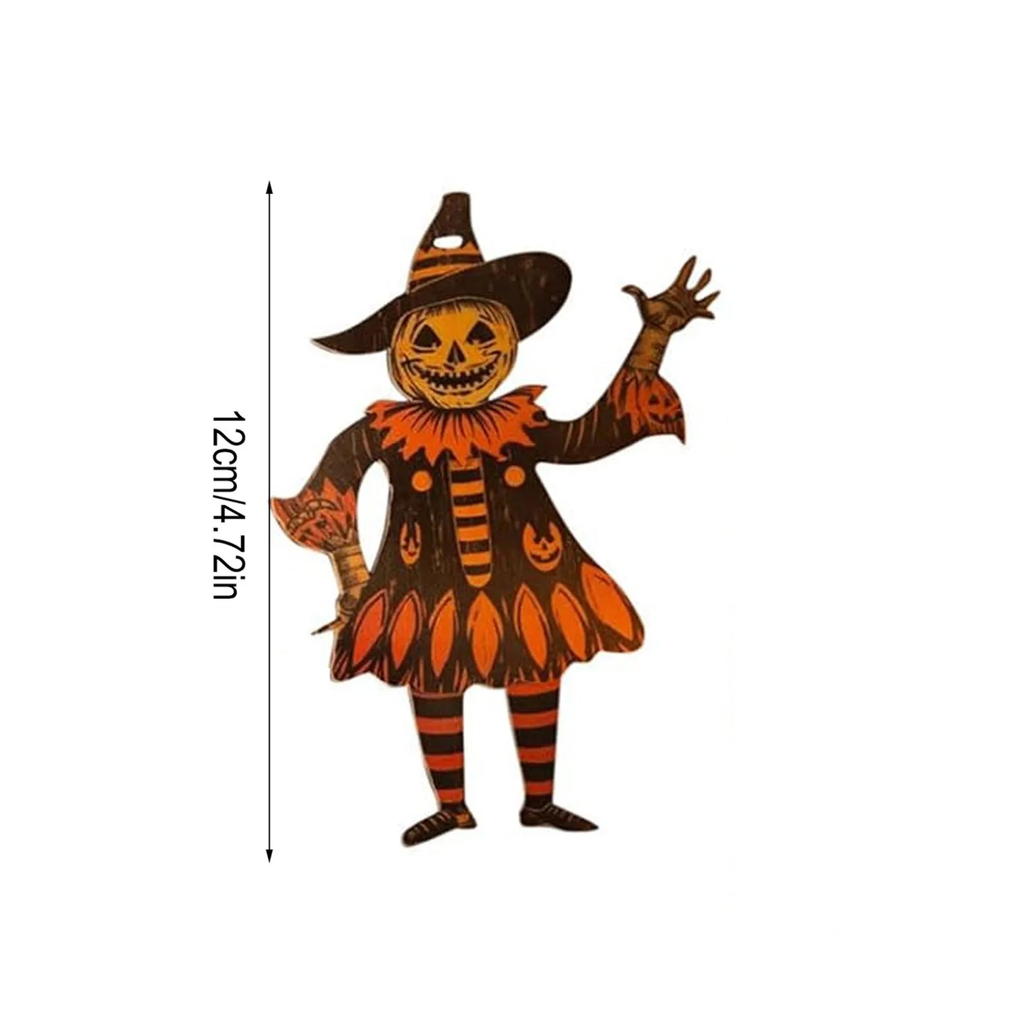 2D Halloween Wooden Hanging Ornaments – Retro Pumpkin & Ghost Bunting Garland for Spooky Festival Atmosphere