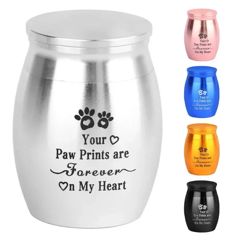 Pet Urn for Dogs & Cats – Decorative Metal Cremation Urn, Portable Memorial Keepsake for Pet Ashes