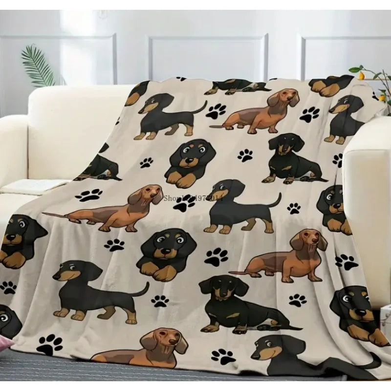 Cute Dachshund Dog Print Blanket – Cozy Throw for Home Décor & Pet Lover Gifts