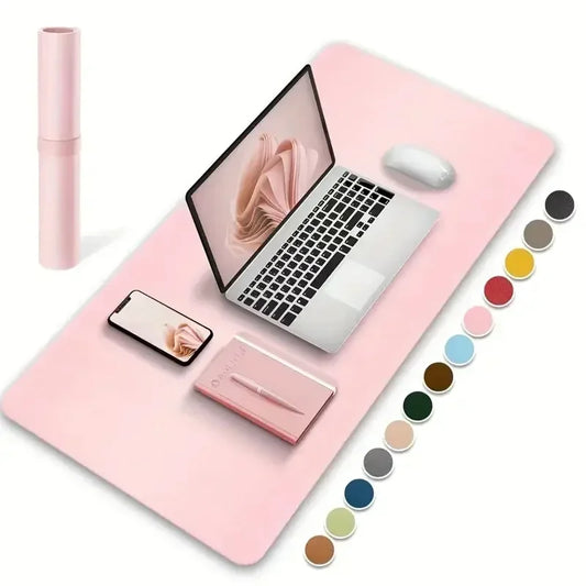 Large PU Leather Desk Mat – 60×30cm Waterproof Office Desk Protector, Mouse Pad & Keyboard Mat for Home, Work, or Gaming Setup