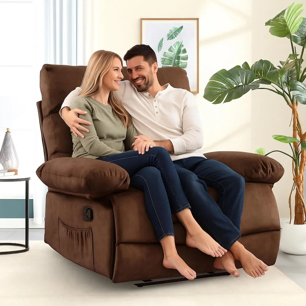 Oversized Recliner Chair – Extra Wide 28.3" Seat, 350 lbs Capacity PU Leather Recliner for Big & Tall Adults – Living Room Comfort