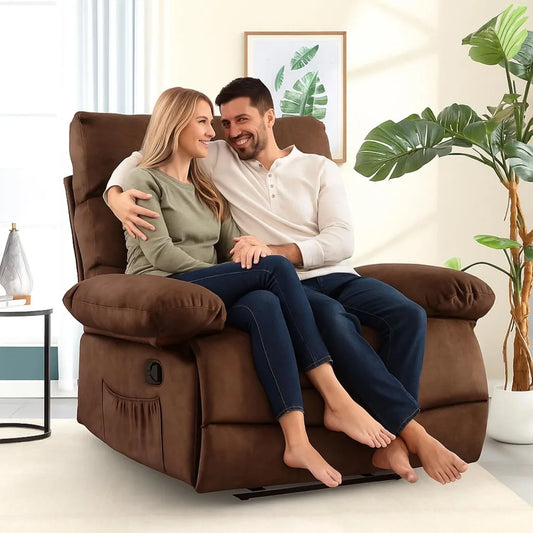 Oversized Recliner Chair – Extra Wide 28.3" Seat, 350 lbs Capacity PU Leather Recliner for Big & Tall Adults – Living Room Comfort