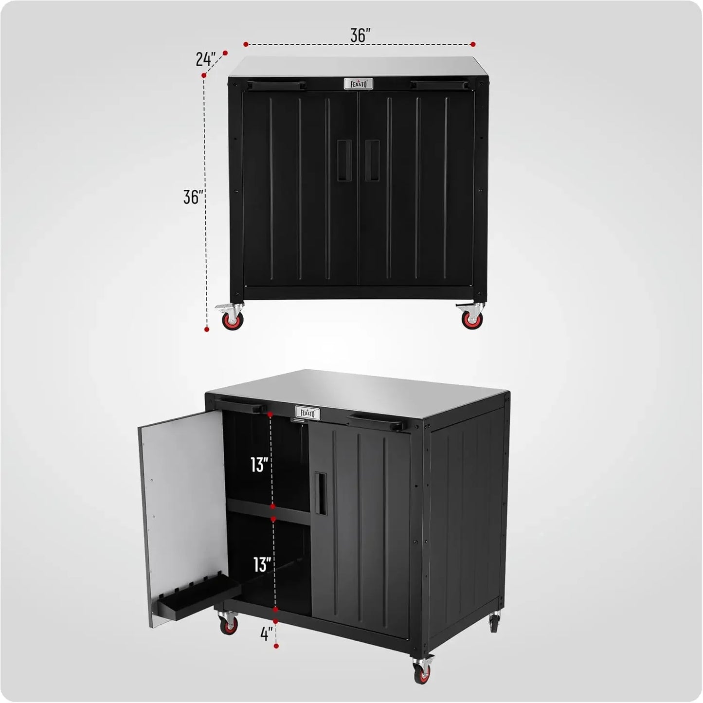 Grill Table & Outdoor Bar Cart – Modular Outdoor Kitchen Island with Storage Cabinet and Grill Station