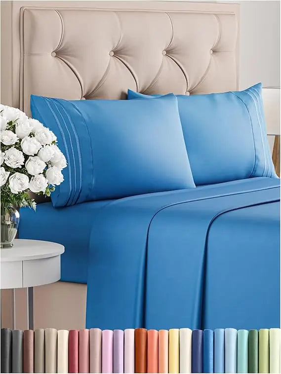 California King 4-Piece Sheet Set – Soft, Breathable & Cooling Hotel Luxury Bedding for Women, Men, Kids & Teens