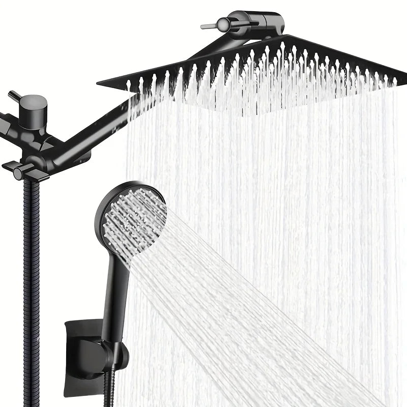 Chrome-Plated Concealed Stainless Steel Shower Set with Pressurized Top Spray & Extended Lever Arm – Bathroom Toilet Spray Kit