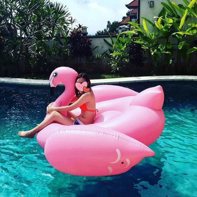 Inflatable Flamingo Pool Float Lounge Chair – Summer Air Mattress with Handles, Floating Bed for Outdoor Water Fun