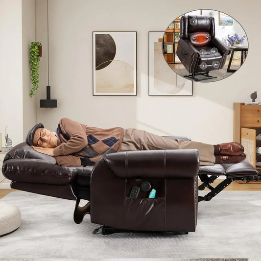 Dual Motor Lay Flat Lift  Recliner Chair with Massage and Heat