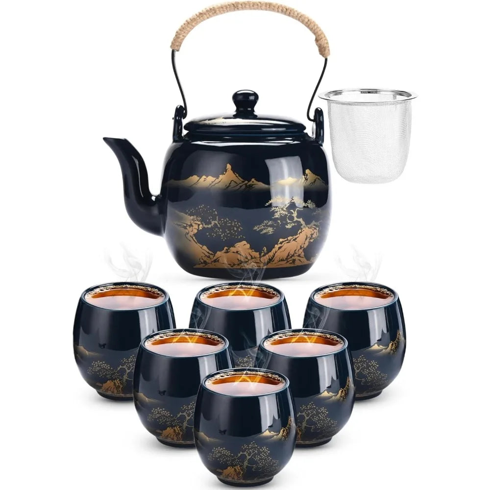 Kitchen Porcelain Tea Set – Authentic Ceramic Teapots and Cups for Elegant Tea Parties & Everyday Use